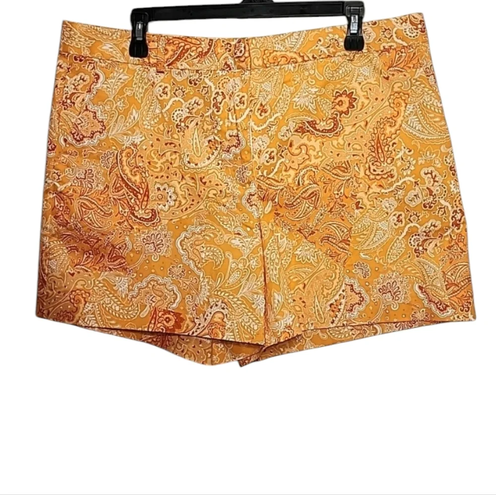 Michael Kors Size 14 paisley orange chino shorts Women's